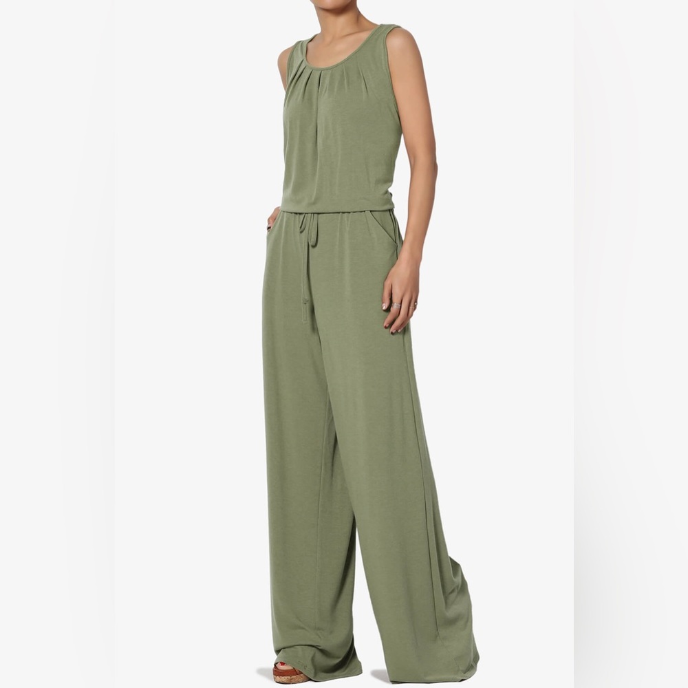 Zenana Outfitters Pleated Wide Leg Jumpsuit - Picture 5 of 9
